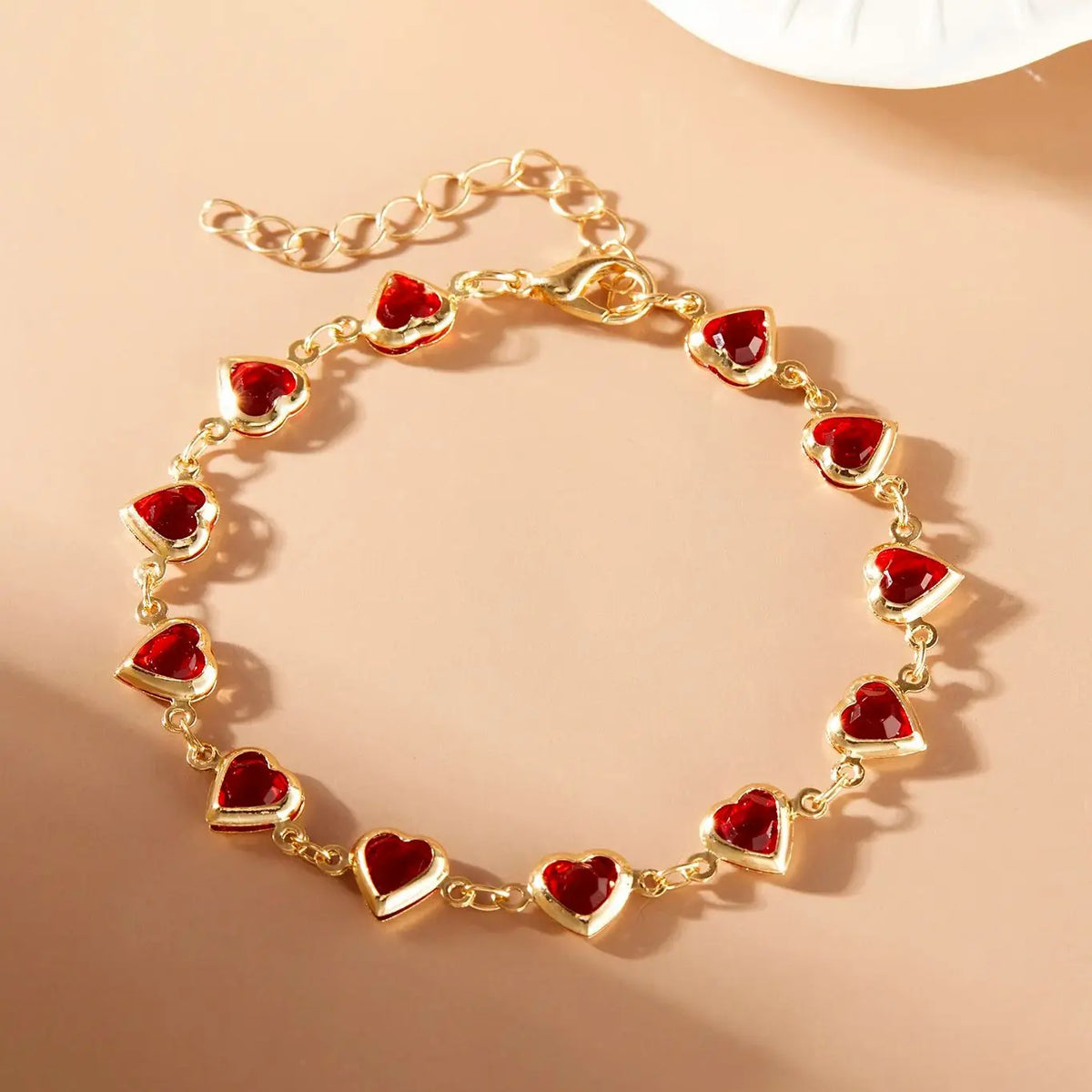 Bracelete Corações de Rubi