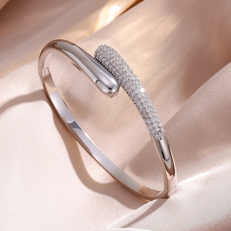 Bracelete Gota Cravejada - Prata 925