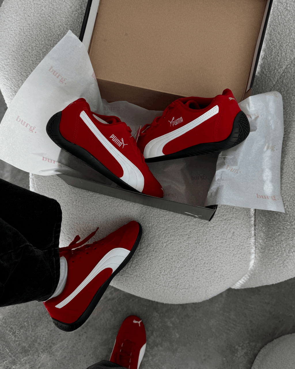 Tênis Speed Cat Vermelho Feminino em Suede