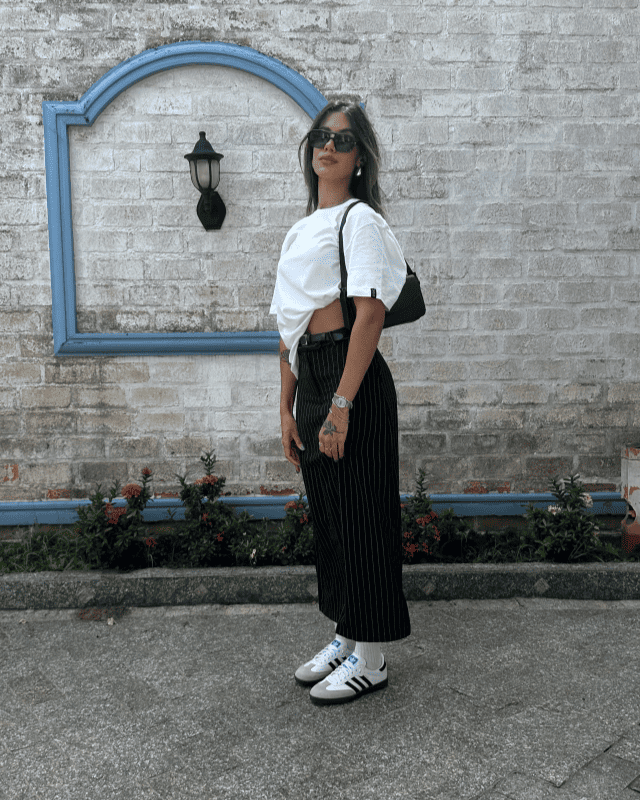 Tênis Samba OG Branco e Preto Couro Legítimo